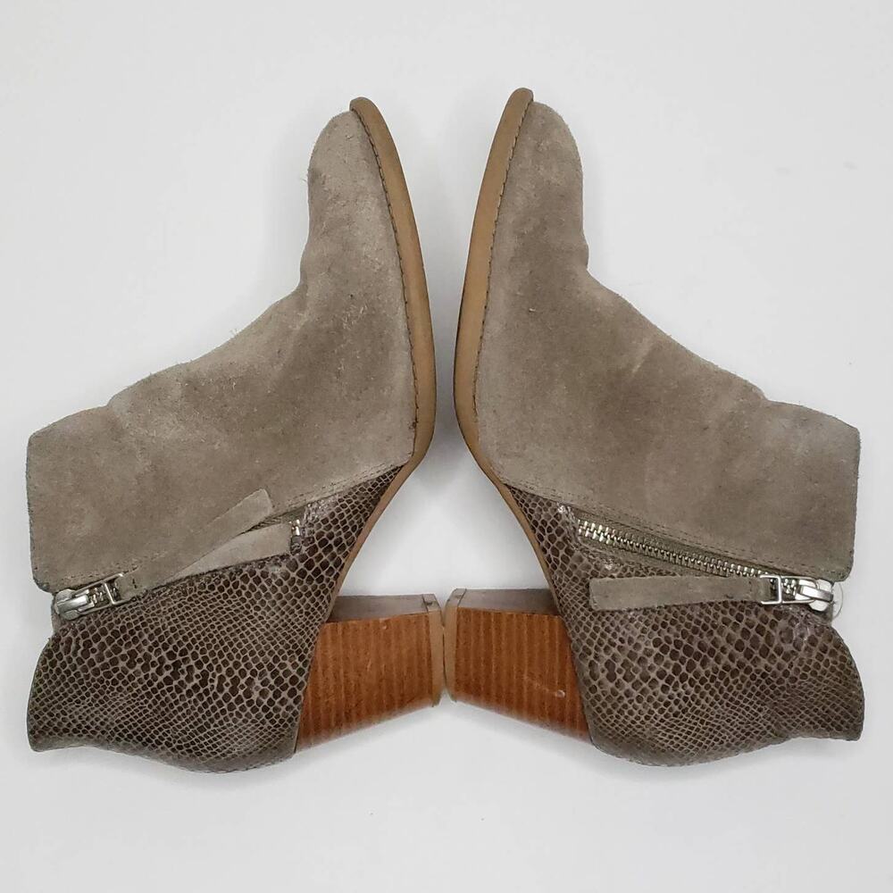 Vionic Upright Anne Ankle Boots Suede Comfort Snakeskin Embossed Women 6.5 - Picture 7 of 11